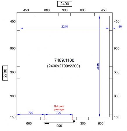 Chambre froide professionnelle 2400x2700x2200