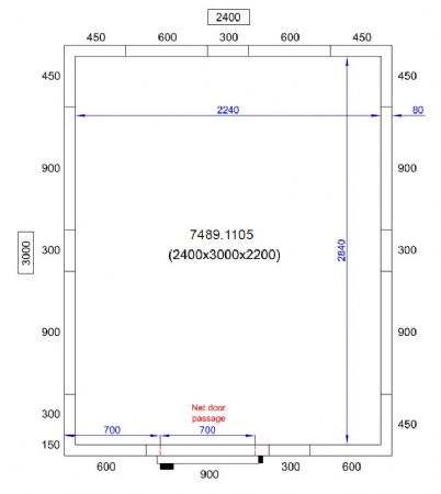 Chambre froide professionnelle 2400x3000x2200