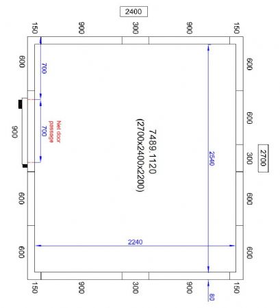 Chambre froide professionnelle 2700x2400x2200