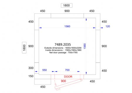 Chambre froide professionnelle 1800x1800x2200 - isolation 120 mm