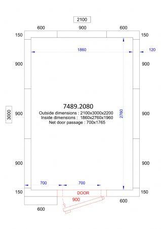 Chambre froide professionnelle 2100x3000x2200 - isolation 120 mm