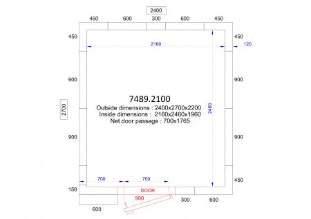 Chambre froide professionnelle 2400x2700x2200 - isolation 120 mm