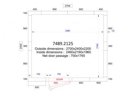 Chambre froide professionnelle 2700x2400x2200 - isolation 120 mm