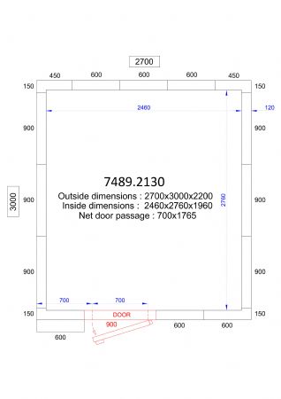 Chambre froide professionnelle 2700x3000x2200 - isolation 120 mm