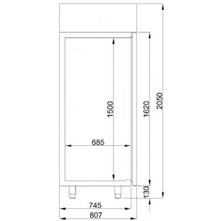 Rfrigrateur en acier inox porte vitre 700 litres 700x810x2050