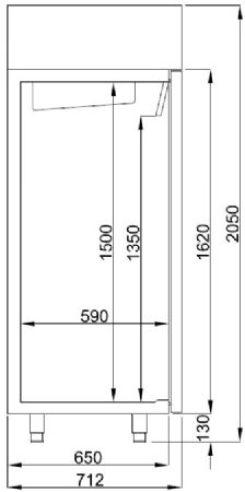 Conglateur en acier inox 1200 litres 1400x700x2050