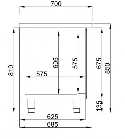 Table rfrigre professionnelle 2 portes 1400x700x850