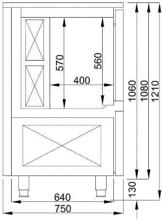 Cellule de refroidissement 7x 1/1gn 800x750x1210