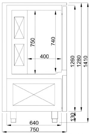 Cellule de refroidissement 10x 1/1gn 800x750x1410