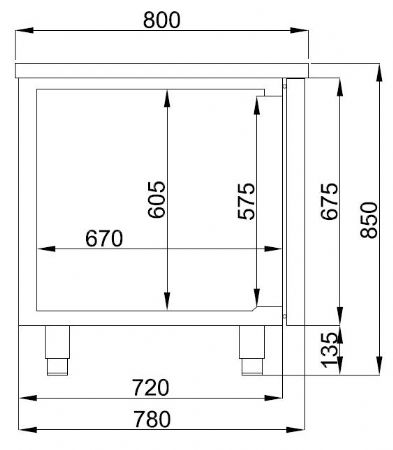 Table rfrigre professionnelle ptisserie 2 portes 1550x800x850