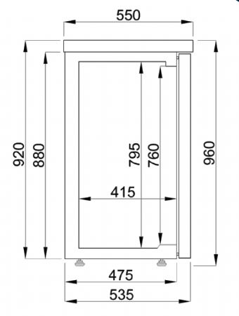 Arrire bar restauration rfrigr noir 2 portes 1380x550x950