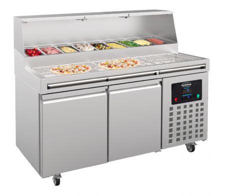 Table a pizza professionnelle  2 portes 9x 1/3gn  1790x850x1360