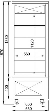 Vitrine de ptisserie rfrigre pour chocolat 800x660x1870