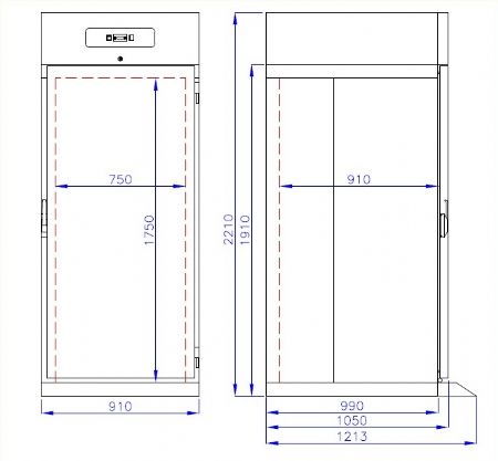 Rfrigrateur en acier inox 700 litres 910x1210x2210