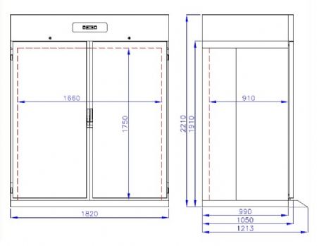 Rfrigrateur en acier inox 1400 litres 1820x1210x2210