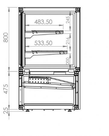 Vitrine rfrigre professionnelle 300l 800x780x1300