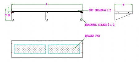 300 tagre murales en inox 1200 inclus consoles 1200x300x190