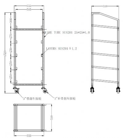 Trolley pour paniers de lavage 500x500