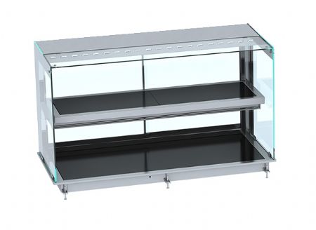 Vitrine cubique chauffante encastrable avec plaque vitroceramique noir gn 3/1 1115x720x924