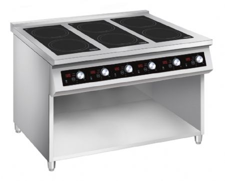 Cuisiniere professionnelle  induction 6 zones convient uniquement aux poles  induction 1200x700x900