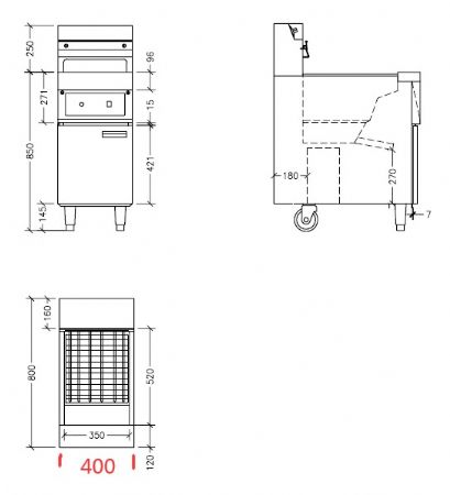 Friteuse professionnelle electrique 1x 25l 400x800x1180