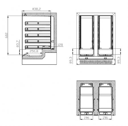 Cave  vin 100l 2 zones 595x570x820