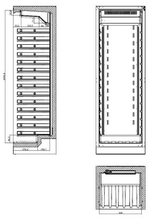 Cave  vin 325l 1 zone 595x570x1780