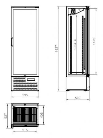 Armoire refrigre professionnelle de bar haute mvc-458 900x515x1820