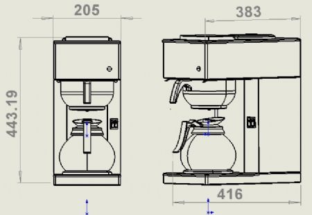 Machine a caf professionnelle inclus 1 carafe vitr 1.8l