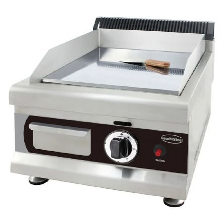 Plaque de grill professionnel  gaz  poser avec 1 zone en chrome lisse - 350x400 mm