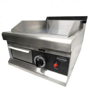 Plaque de grill professionnel  gaz  poser avec 1 zone en chrome lisse - 350x400 mm