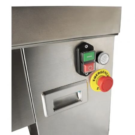 Trancheur  viande professionnel en inox monophas avec capacit de 250 KG/H