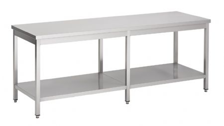 700 table de travail inox avec tagre largeur 2100 2100x700x900