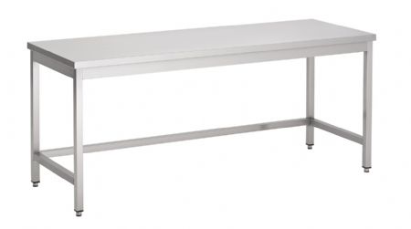 600 table de travail inox dessous ouvert largeur 700 700x600x900