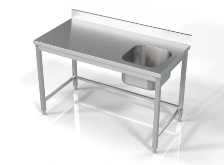 700 plonge inox  1  droite 1400 1400x700x850