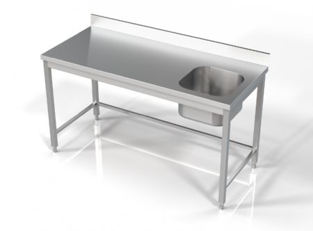 700 plonge inox  1  droitee largeur 1600 1600x700x850