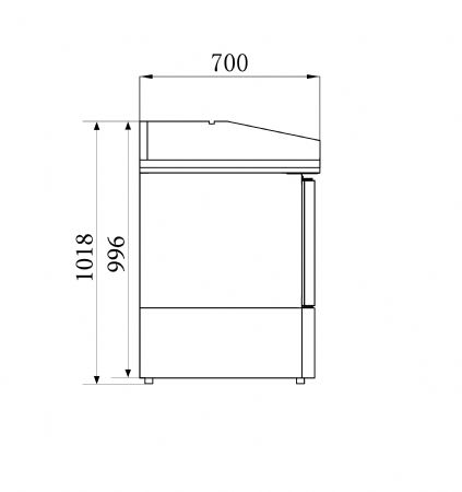 Table a pizza professionnelle  3 portes 1400x700x1020