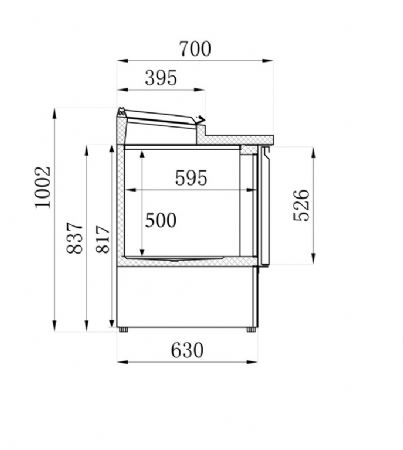 Saladette professionnelle rfrigre 3 portes 1365x700x970