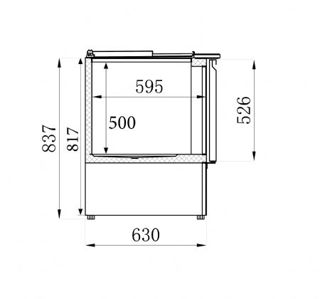 Saladette professionnelle rfrigre 2 portes 900x700x870