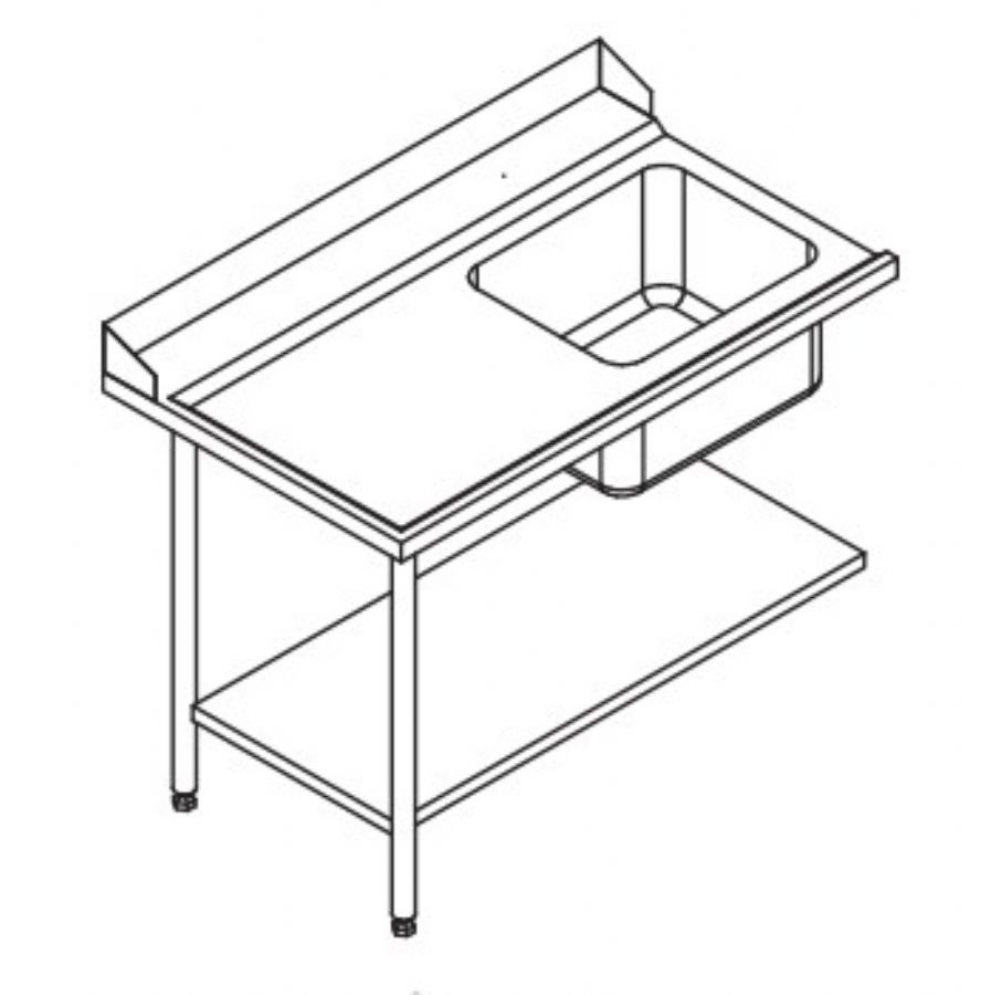 Table de prlavage pour machines  paniers 500 x 500 ou 600 x 500 - 80205