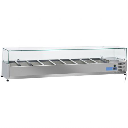 Saladette rfrigre professionnelle  poser 7x GN 1/3 + 1x GN 1/2 temp  +2/+8C