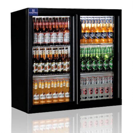 Armoire rfrigrateur professionnelle bar avec 2 portes battantes en verre 201 litres -1/+5C