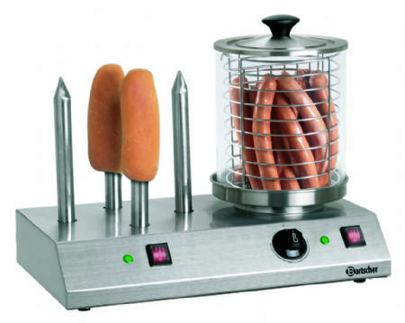 Appareil  hot-dogs de restauration avec base rectangulaire et 4 broches - 960 W