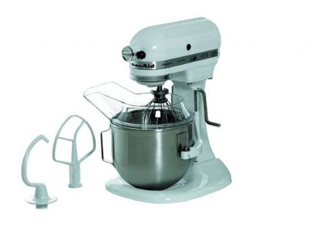 Batteur-mlangeur professionnel blanc avec bol inox 4,83 litres - 315 W