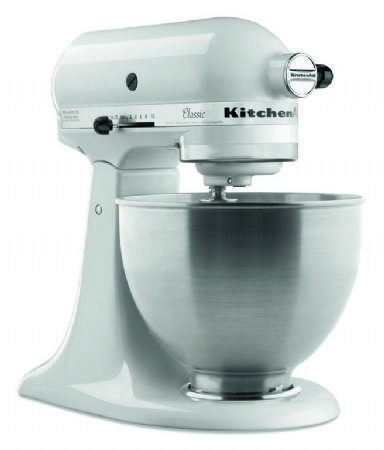 Batteur-mlangeur professionnel blanc avec bol inox 4,28 litres - 358x221x353 mm