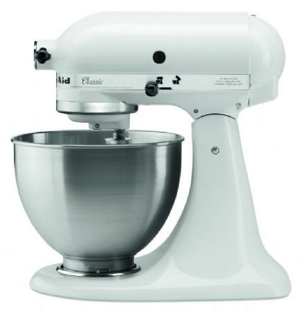 Batteur-mlangeur professionnel blanc avec bol inox 4,28 litres - 358x221x353 mm