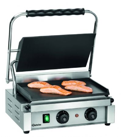 Grill contact panini simple plaques lisses avec minuteur - 410x400x200 mm