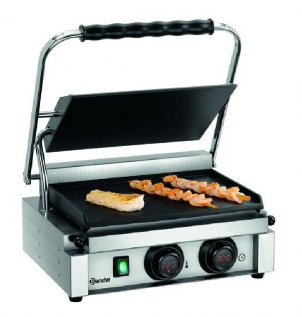 Grill contact panini simple plaques lisses avec minuteur et affichage numrique - 405x410x240 mm