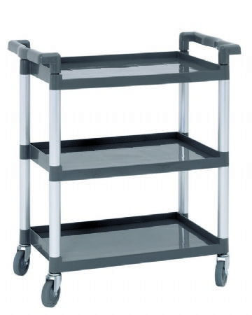 Chariot de service en plastique et aluminium 3 tages - 830x415x940 mm