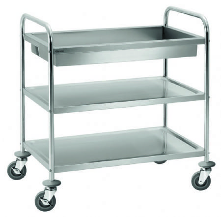 Chariot de service 3 tages avec bac de dbarrassage - 920x600x945 mm